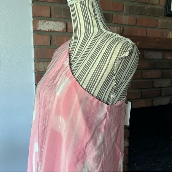 NWT Anthropologie Maeve Avalonne One Shoulder Silk Dress in Rose Pink Sz 6 - Picture 6 of 9